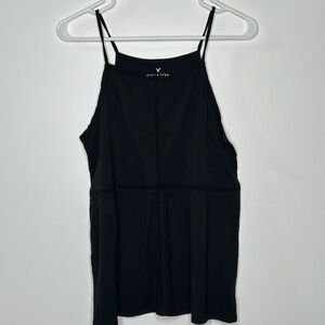 American Eagle Black Tank Top with Delicate Detailing